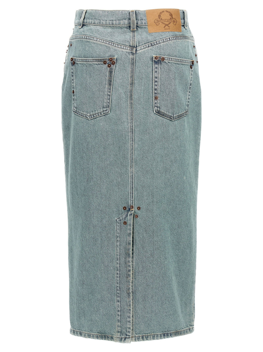 Moschino Rivets Denim Skirt