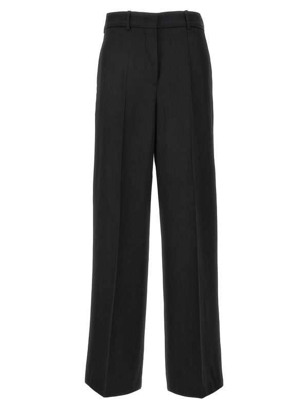 Jil Sander 61 Trousers Black Silk Viscose Blend Luxurious Tailored Office Wear True To German Size For Women
