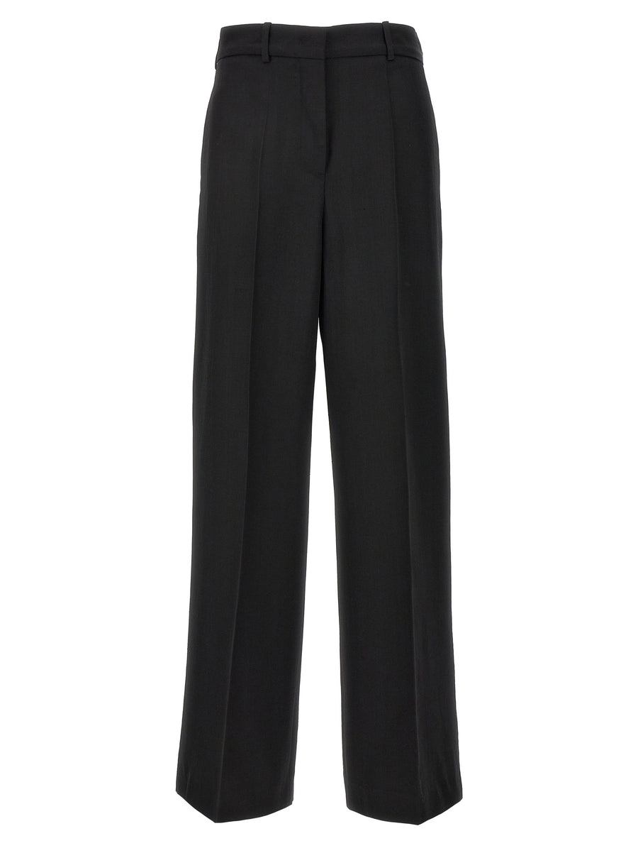 Jil Sander 61 Trousers Black Silk Viscose Blend Luxurious Tailored Office Wear True To German Size For Women