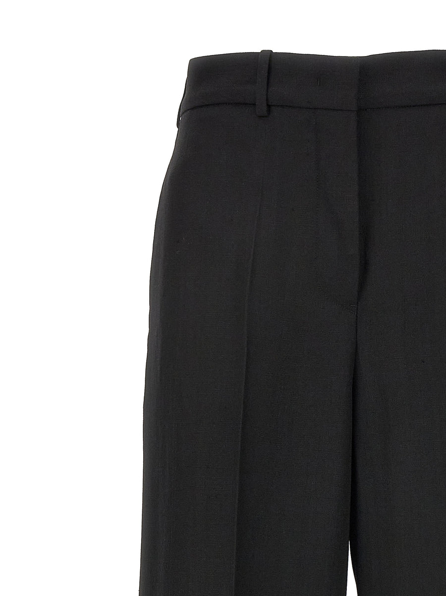 Jil Sander 61 Trousers Black Silk Viscose Blend Luxurious Tailored Office Wear True To German Size For Women