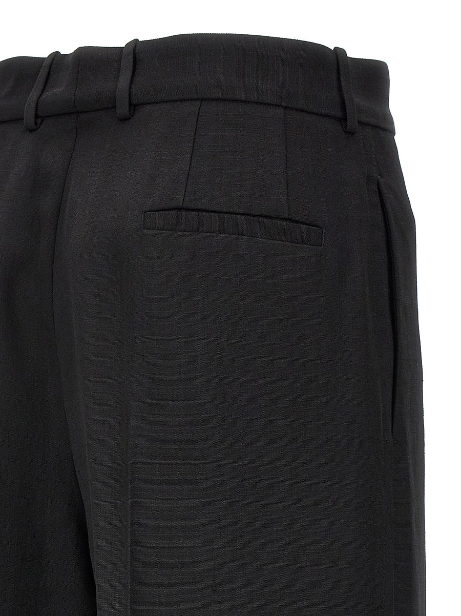 Jil Sander 61 Trousers Black Silk Viscose Blend Luxurious Tailored Office Wear True To German Size For Women