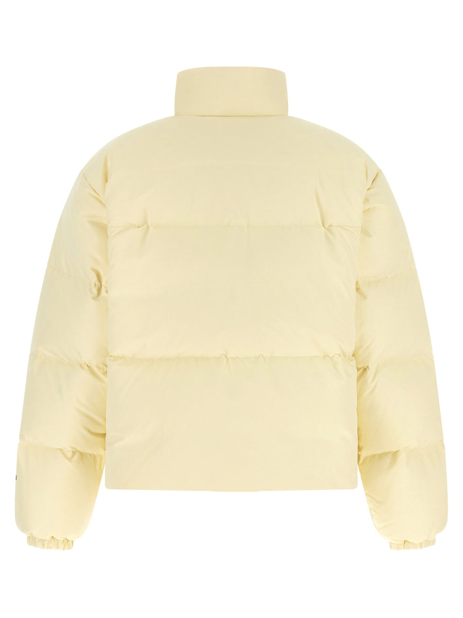 Jil Sander Premium Water Repellent Quilted Down Jacket For Women Beige Matte Finish Technical Fabric