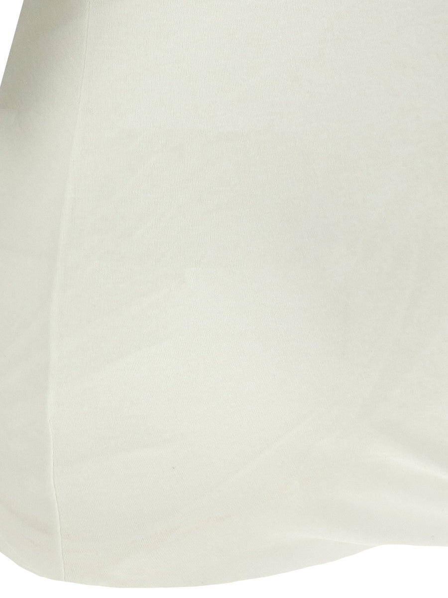 Jil Sander T Shirt White Cotton With Double Layer Overlay And Crew Neck For Women Luxury