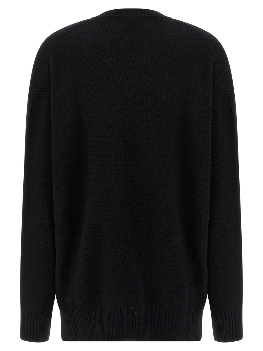 Jil Sander Cashmere Wool Blend Sweater For Women, Minimalist Luxury, V Neck, Relaxed Shoulders