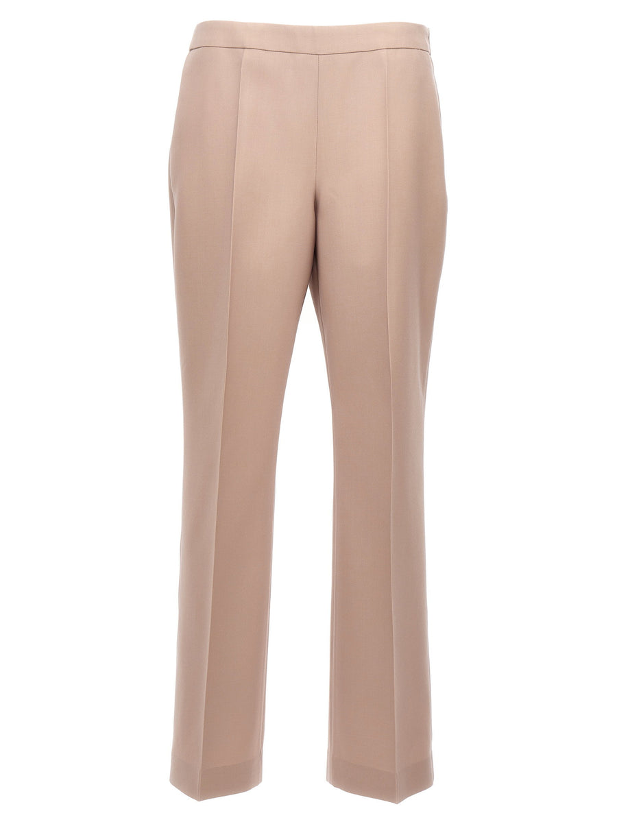 Jil Sander Pleat Wool Pants For Women Minimalist Luxury Beige 100 Percent Wool Tailored Trousers