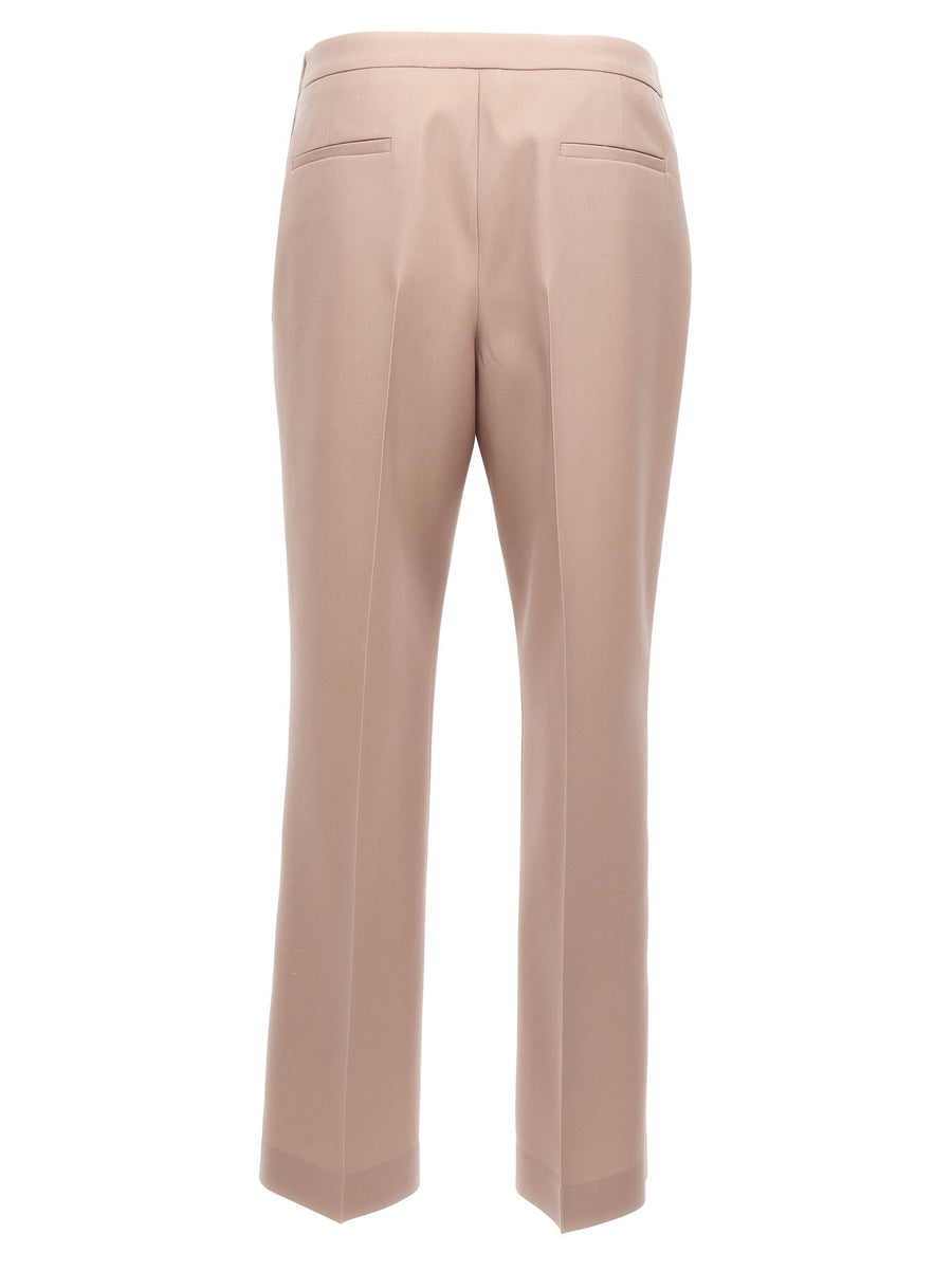Jil Sander Pleat Wool Pants For Women Minimalist Luxury Beige 100 Percent Wool Tailored Trousers