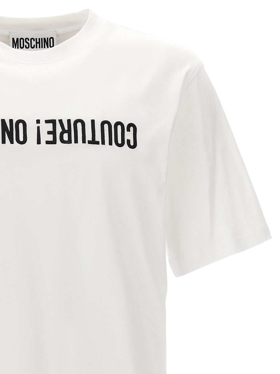 Moschino Logo Embroidery Cotton Tee For Men Premium Streetwear Essentials Everyday Casual Versatile Wear