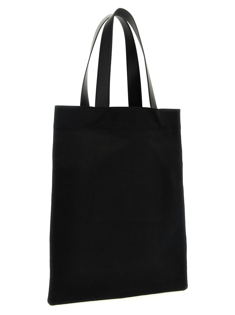 Jil Sander Flat Shopper Luxurious Minimalist Canvas Bag With Leather Handles Medium For Women