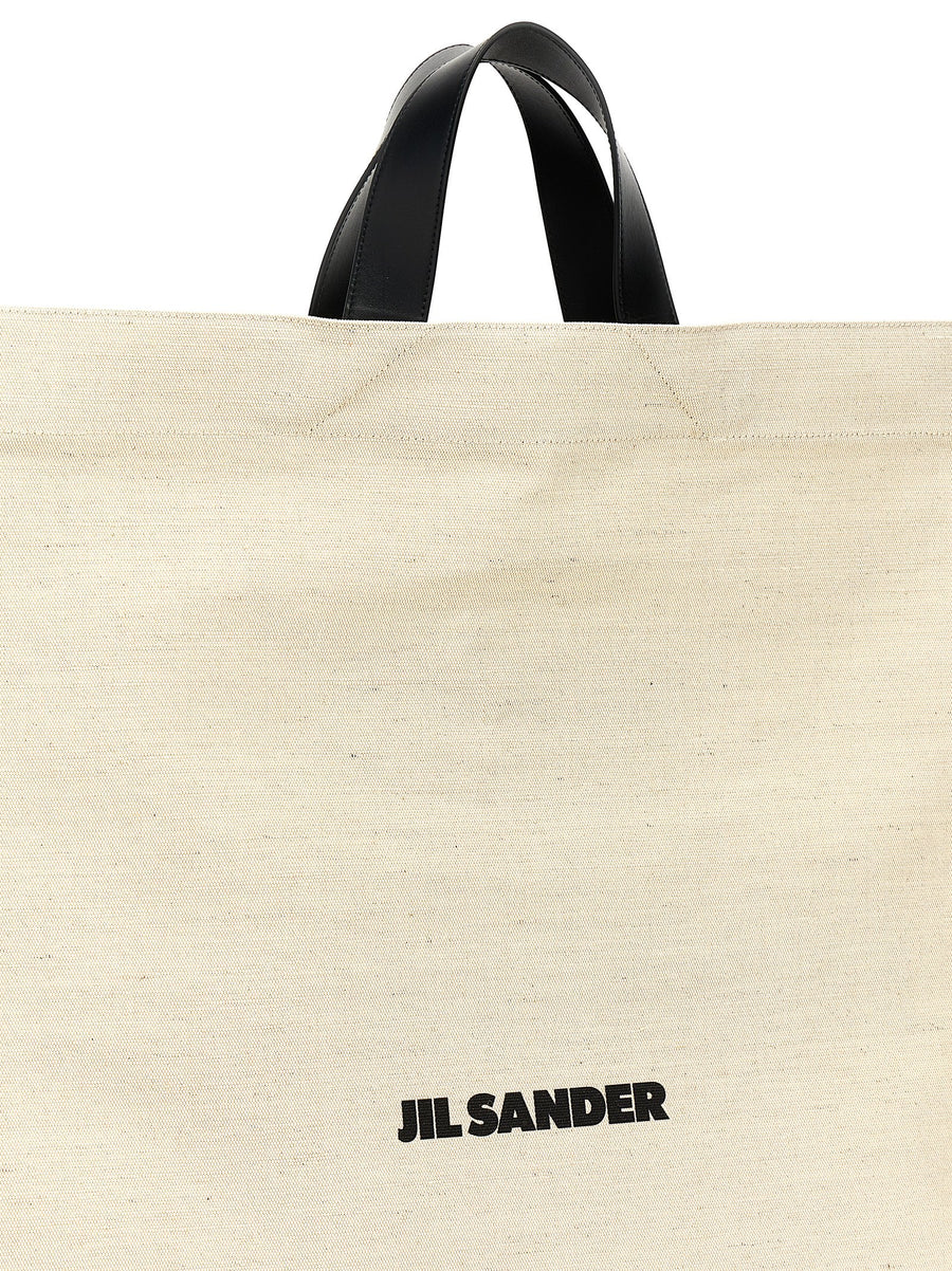 Jil Sander Border Book Tote Luxury Shopper Bag For Women With Leather Details And Dual Handles