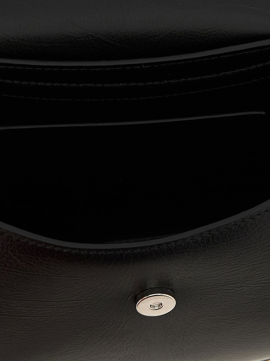 Jil Sander Eldorado Small Crossbody Bag for Women Black Bos Taurus Leather Compact Luxury