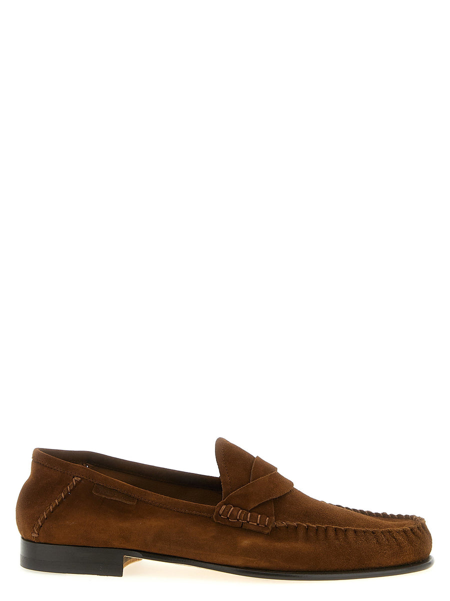 Tom Ford Ripley Suede Loafers For Men Luxury Craftsmanship Twisted Front Band Leather Sole