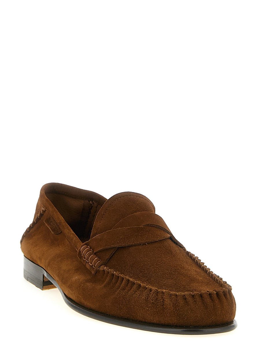 Tom Ford Ripley Suede Loafers For Men Luxury Craftsmanship Twisted Front Band Leather Sole
