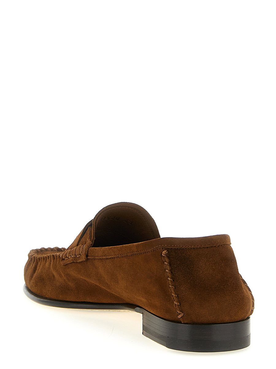 Tom Ford Ripley Suede Loafers For Men Luxury Craftsmanship Twisted Front Band Leather Sole