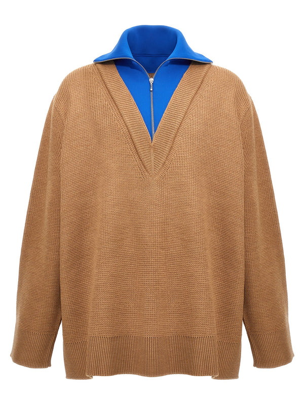 Jil Sander Wool Blend Half Zip Sweater For Men Luxury Layering Essential For Modern Wardrobe