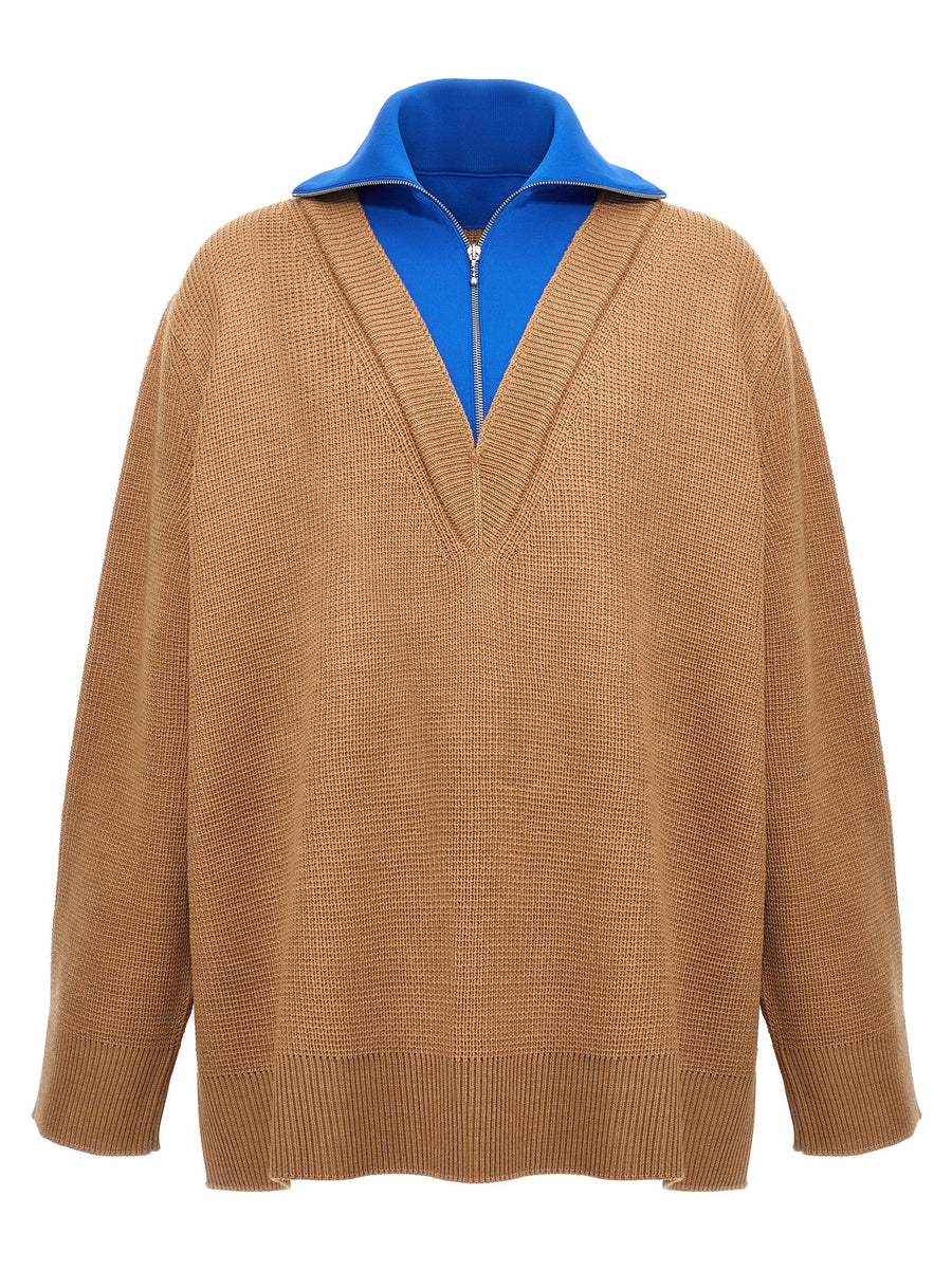 Jil Sander Wool Blend Half Zip Sweater For Men Luxury Layering Essential For Modern Wardrobe