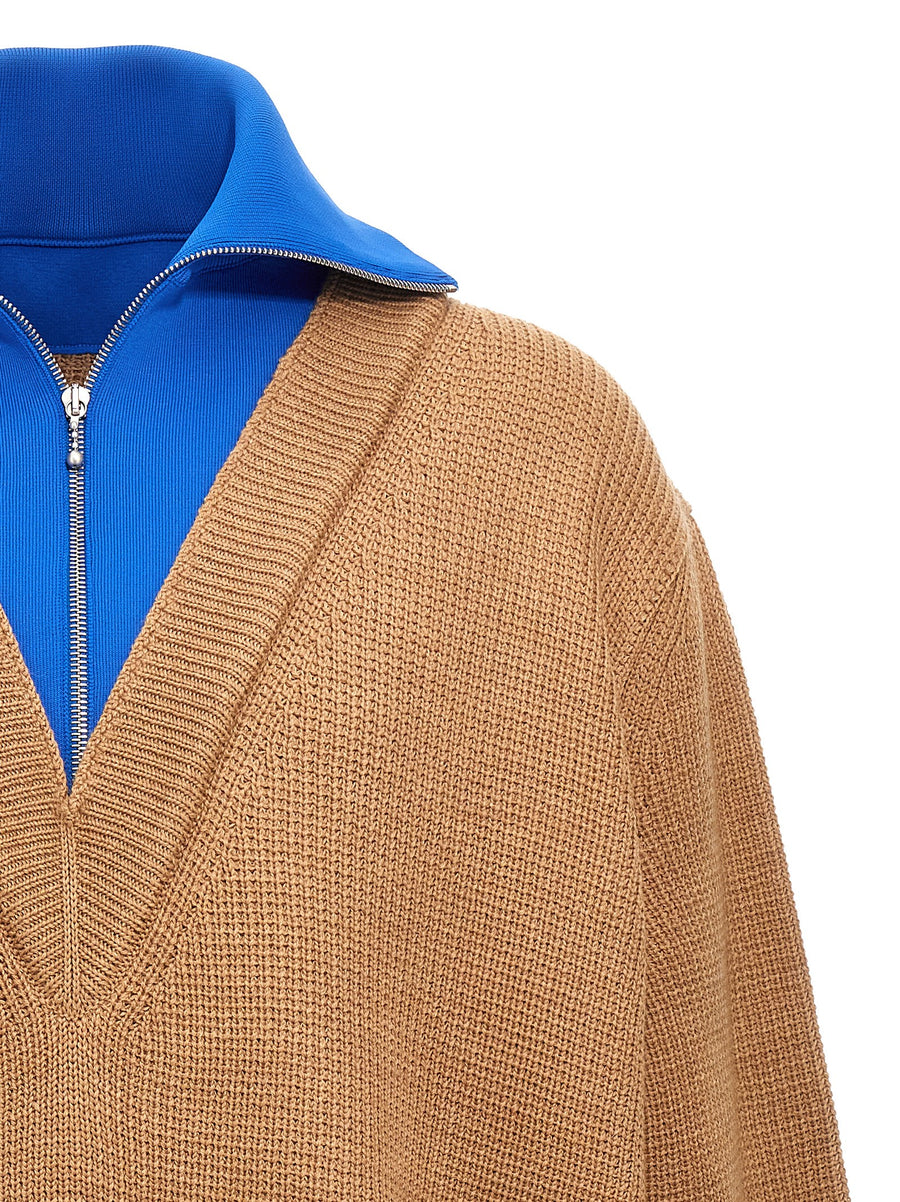 Jil Sander Wool Blend Half Zip Sweater For Men Luxury Layering Essential For Modern Wardrobe