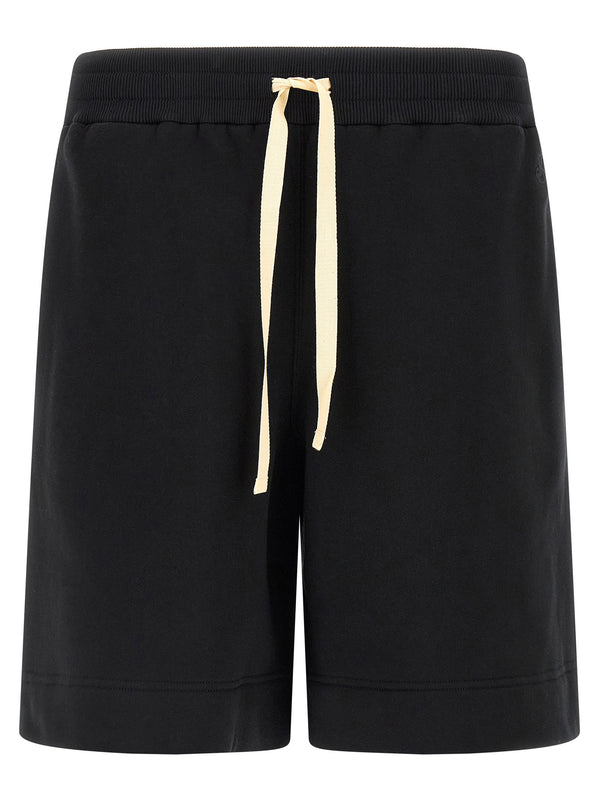 Jil Sander Black Embroidered Logo Bermuda Shorts One Hundred Percent Cotton