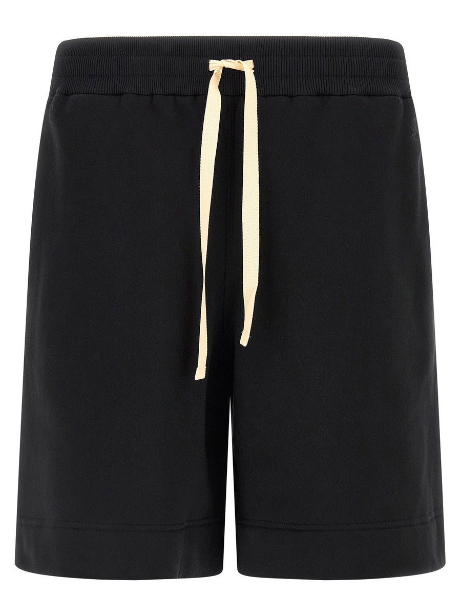 Jil Sander Black Embroidered Logo Bermuda Shorts One Hundred Percent Cotton