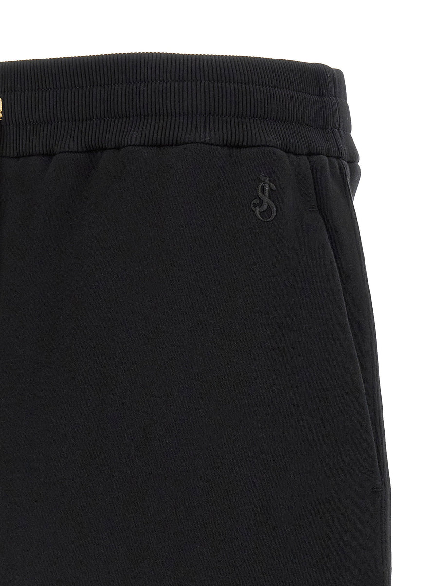 Jil Sander Black Embroidered Logo Bermuda Shorts One Hundred Percent Cotton