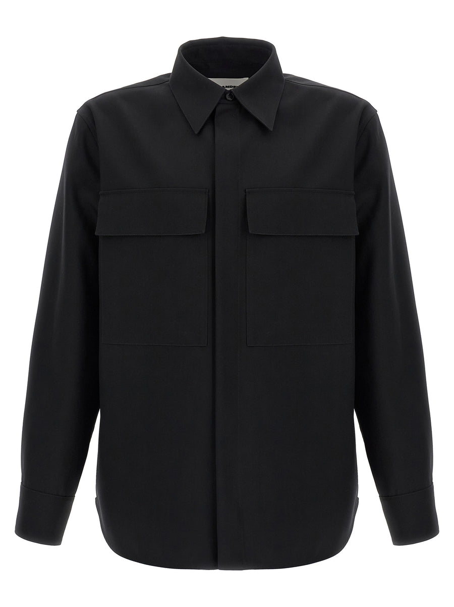 Jil Sander 08 Wool Shirt For Men Luxurious 100 Percent Wool Refined Silhouette Versatile Workwear