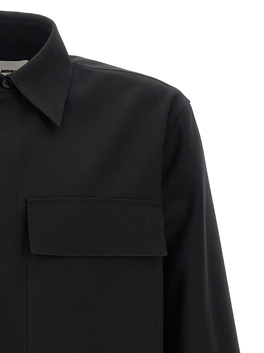 Jil Sander 08 Wool Shirt For Men Luxurious 100 Percent Wool Refined Silhouette Versatile Workwear