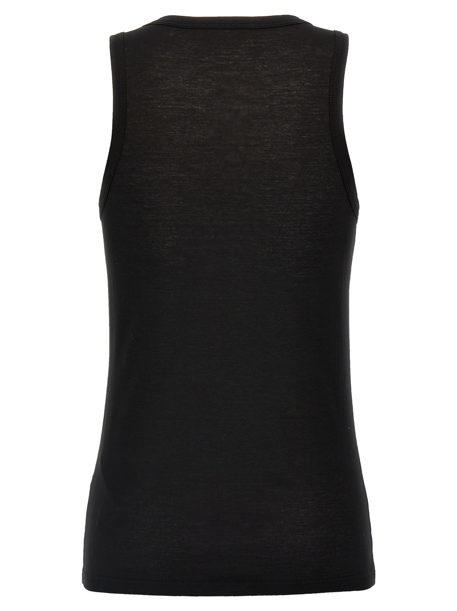 Jil Sander Logo Top For Women One Hundred Percent Cotton Black Minimalist Luxury Essential