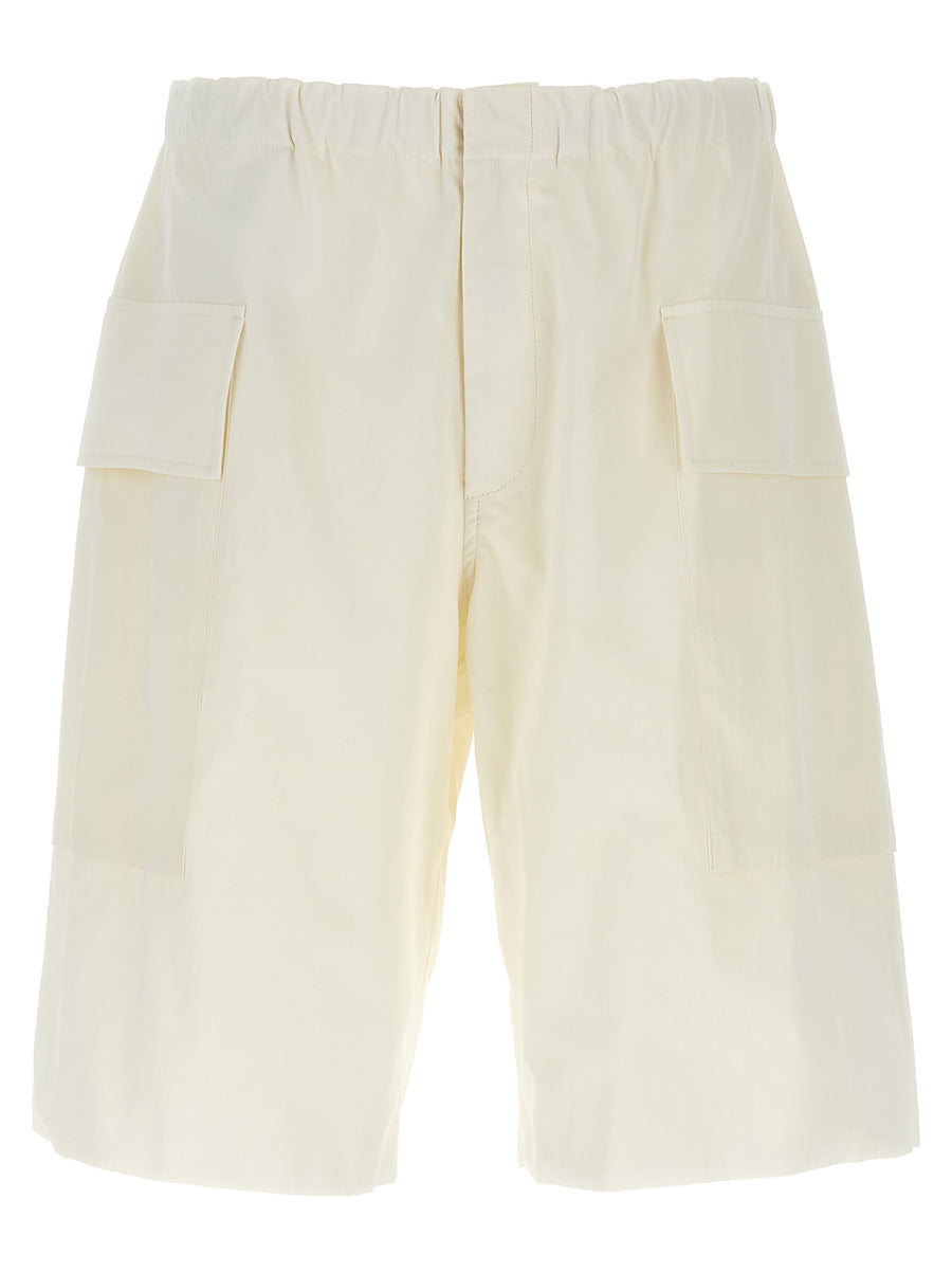 Jil Sander Bermuda Shorts 94 Luxurious Breathable Cotton Poplin With Cargo Pockets For Women