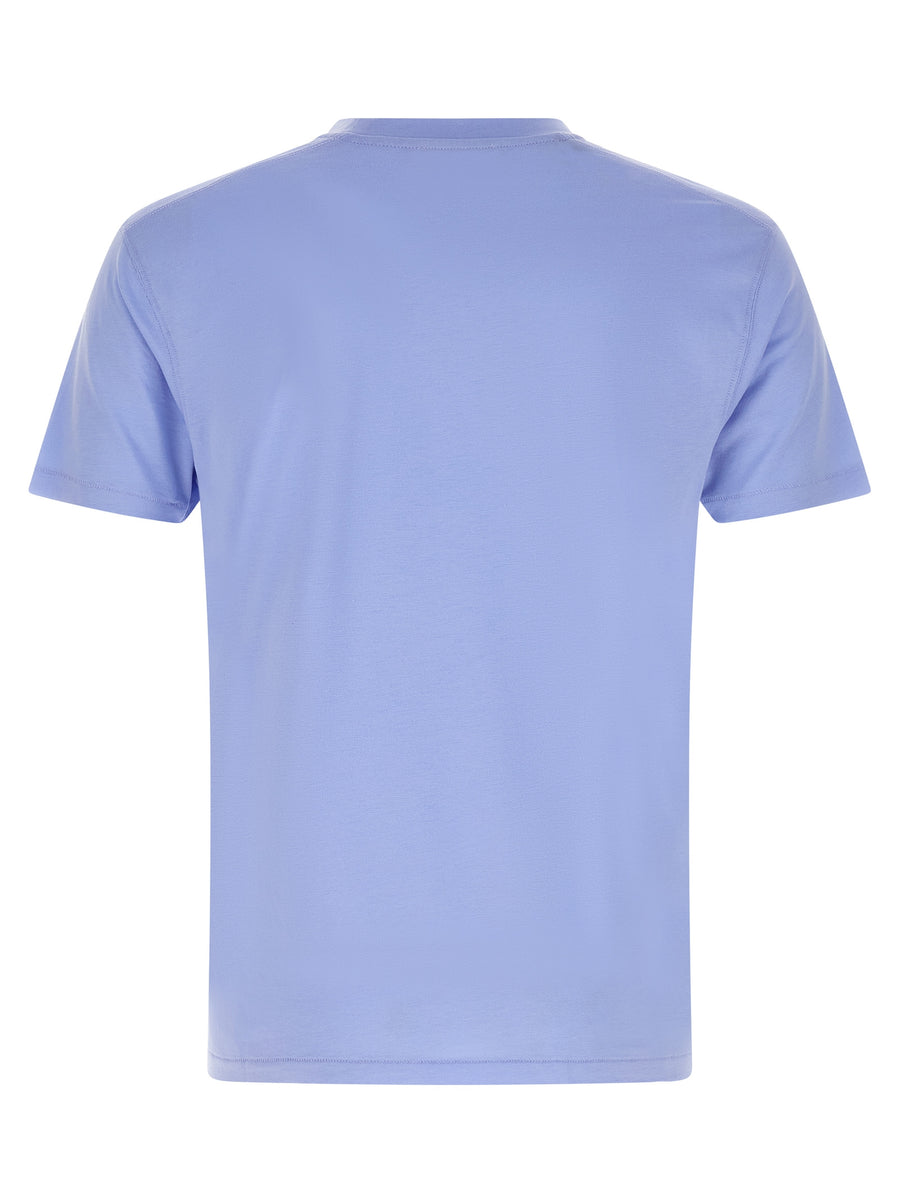 Tom Ford Light Blue Logo Embroidered T Shirt Women Premium Lyocell Cotton Blend Top