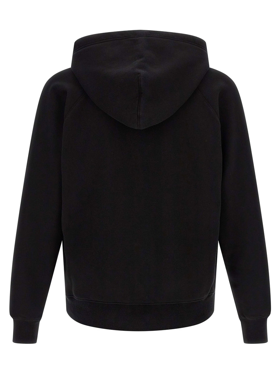 Tom Ford Cotton Hoodie Black 100 Percent Cotton Fleece Lined Zip Front Closure