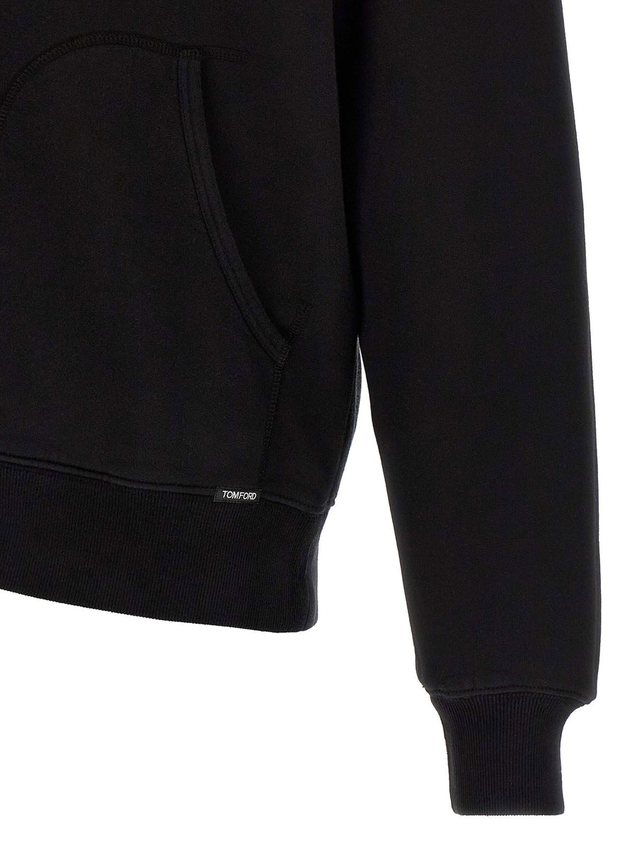 Tom Ford Cotton Hoodie Black 100 Percent Cotton Fleece Lined Zip Front Closure