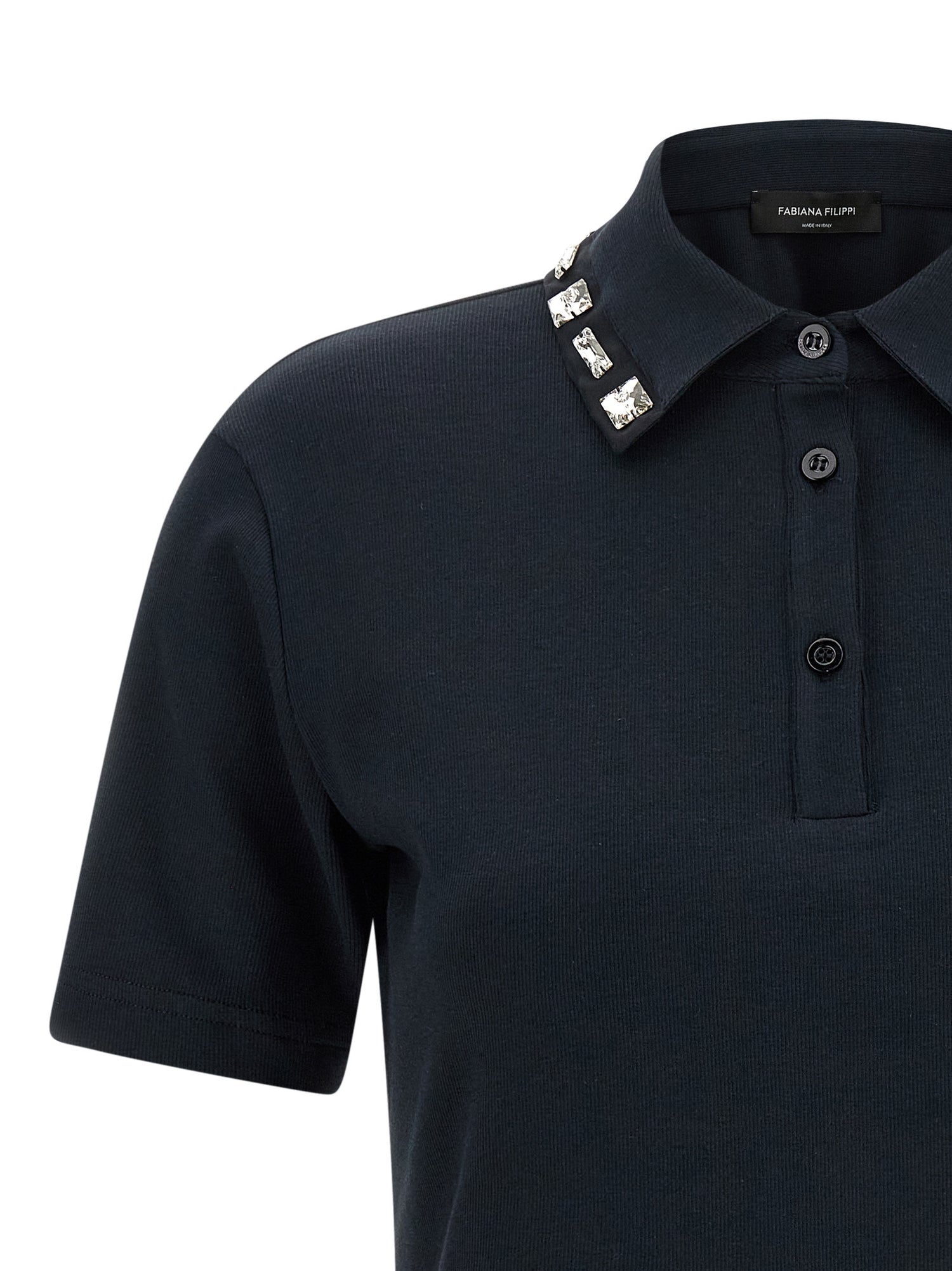 Fabiana Filippi Crystal Collar Polo Shirt