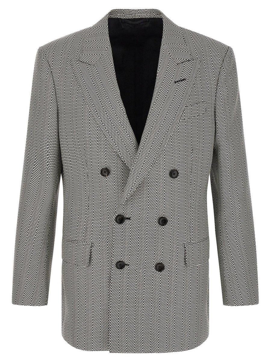 Tom Ford Silk Jacquard Blazer Women Dressy Double Breasted