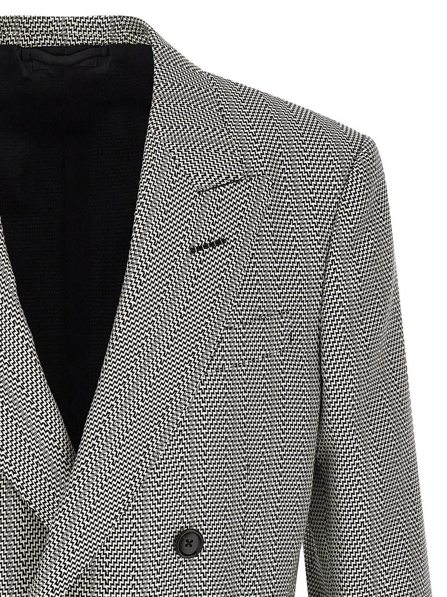 Tom Ford Silk Jacquard Blazer Women Dressy Double Breasted