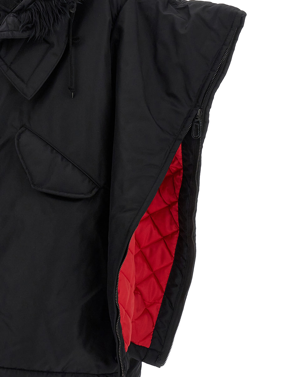Junya Watanabe Oversize Puffer Jacket For Women Warmth Down Padding Removable Hood