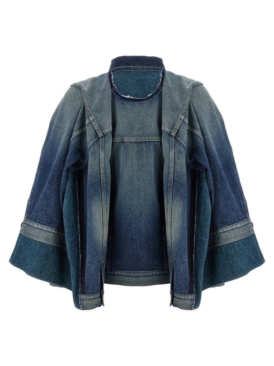 Denim Jacket Junya Watanabe X Levi's Convertible Cape Vest With Patchwork Detail For Women