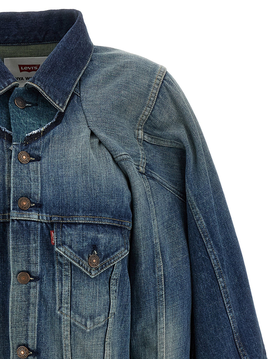 Denim Jacket Junya Watanabe X Levi's Convertible Cape Vest With Patchwork Detail For Women