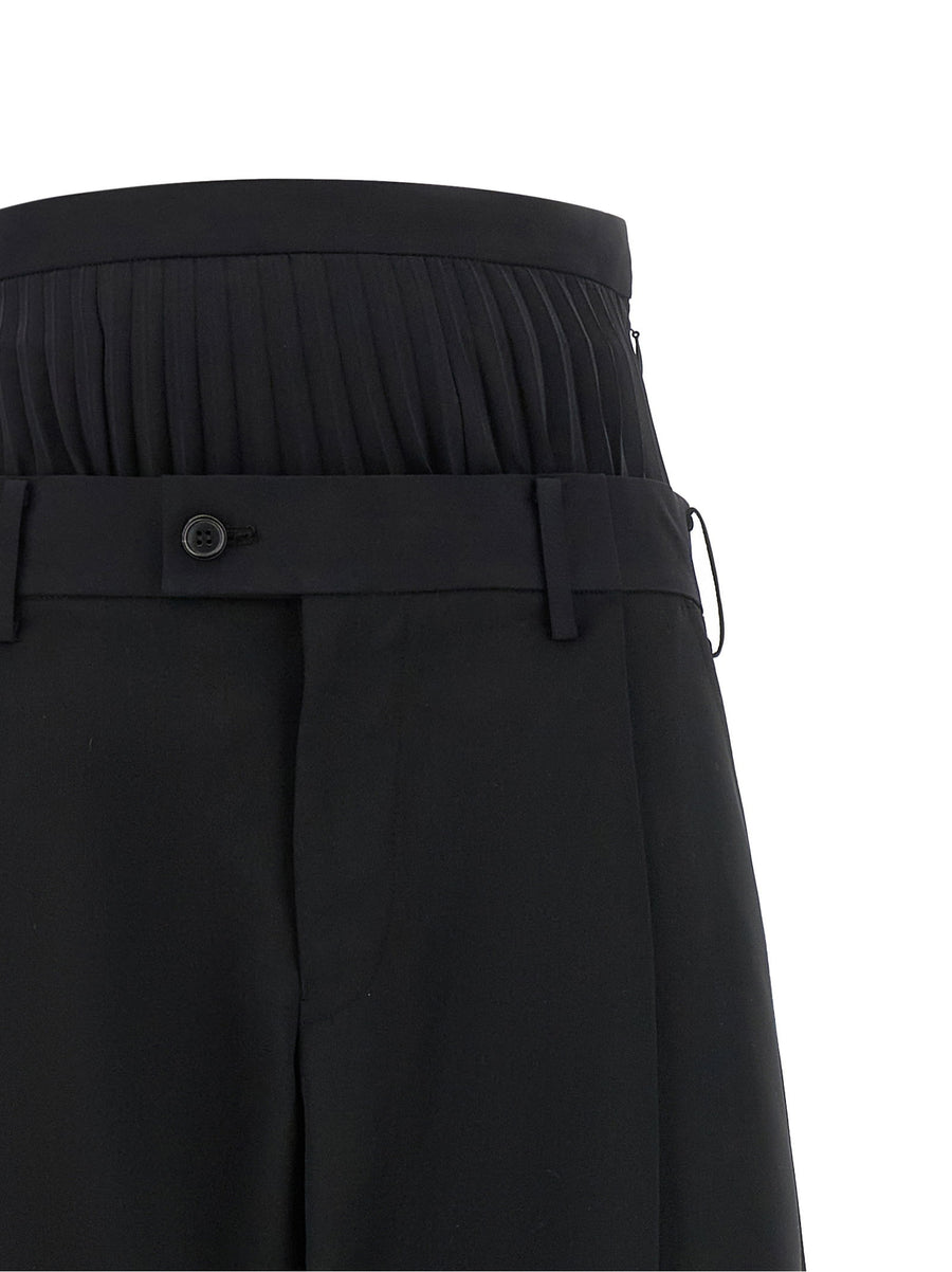 Junya Watanabe Black Pleated Wool Blend Trousers for Women
