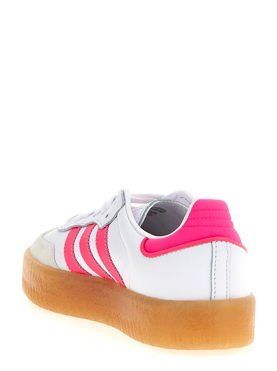 Adidas Originals Sambae Sneakers Unisex Premium Calfskin Leather With Bold Fuchsia Detailing
