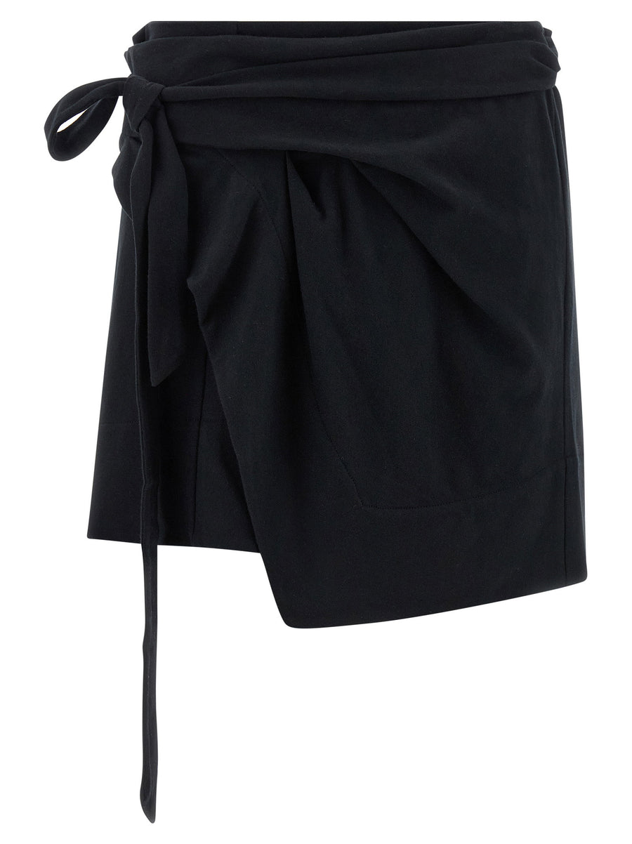 Isabel Marant Berenice Skirt For Women Cotton Jersey Wallet Silhouette With Tie Closure And Asymmetric Hem