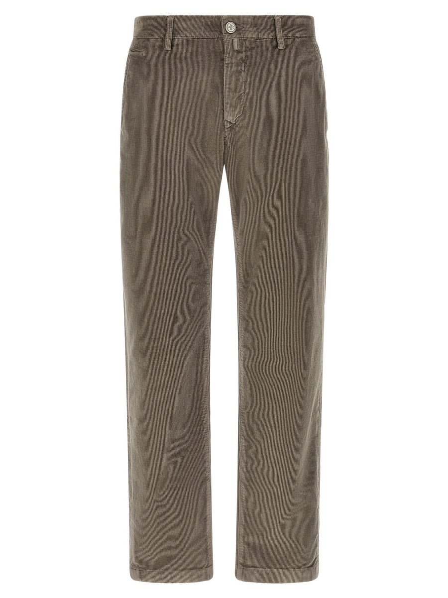 Jacob Cohen Bobby Slim Fit Gray Cotton Corduroy Trousers