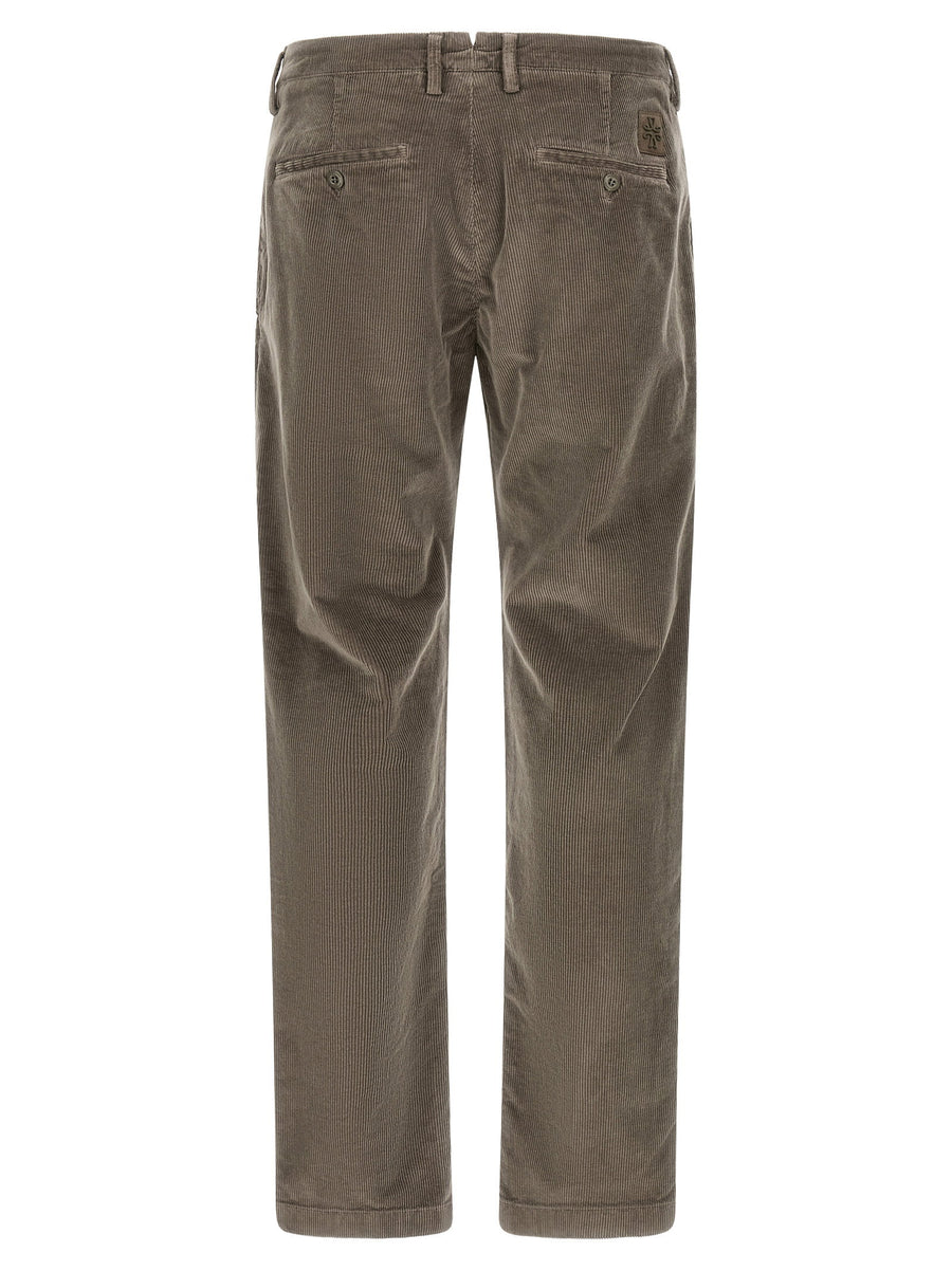 Jacob Cohen Bobby Slim Fit Gray Cotton Corduroy Trousers