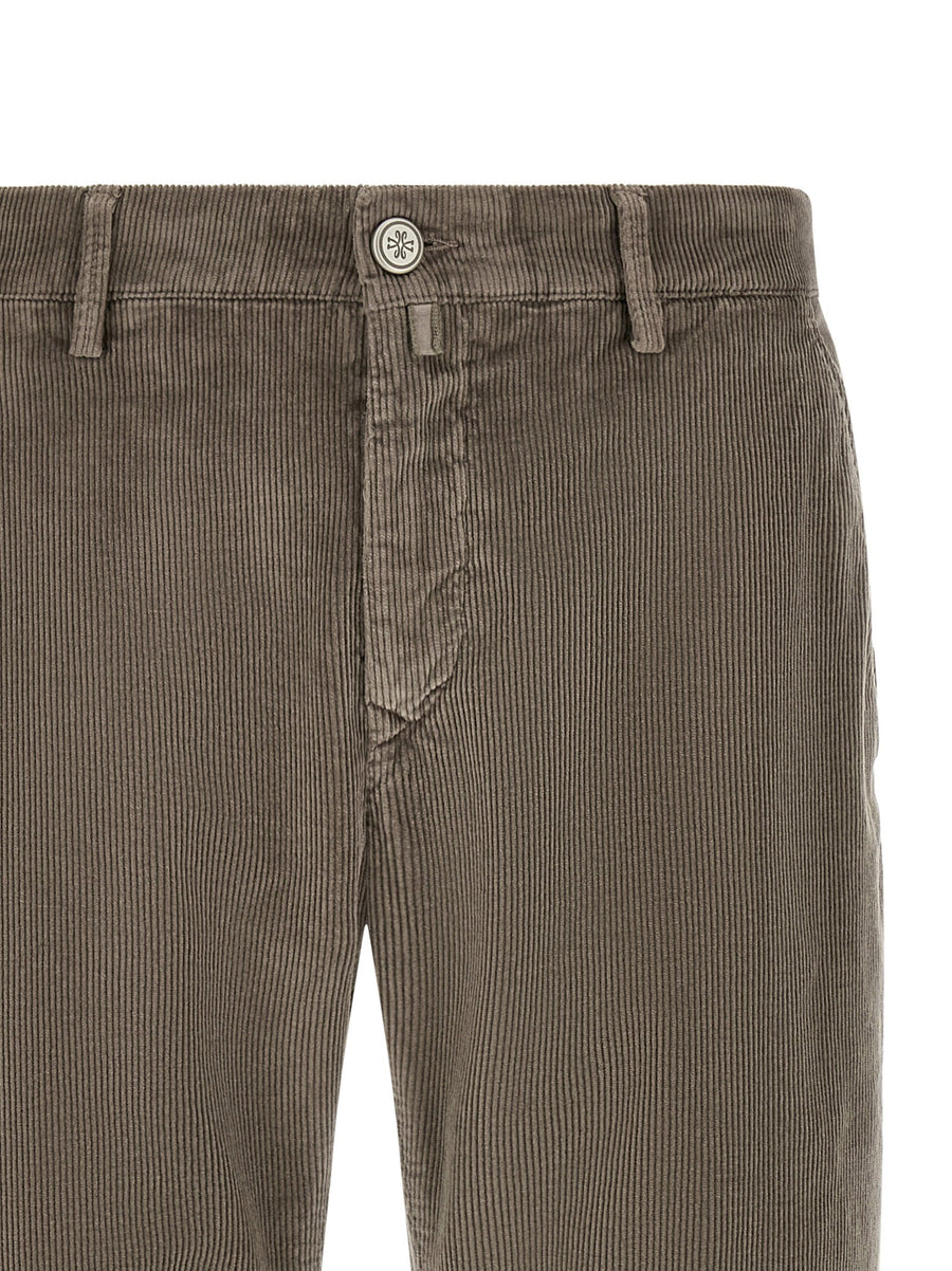 Jacob Cohen Bobby Slim Fit Gray Cotton Corduroy Trousers