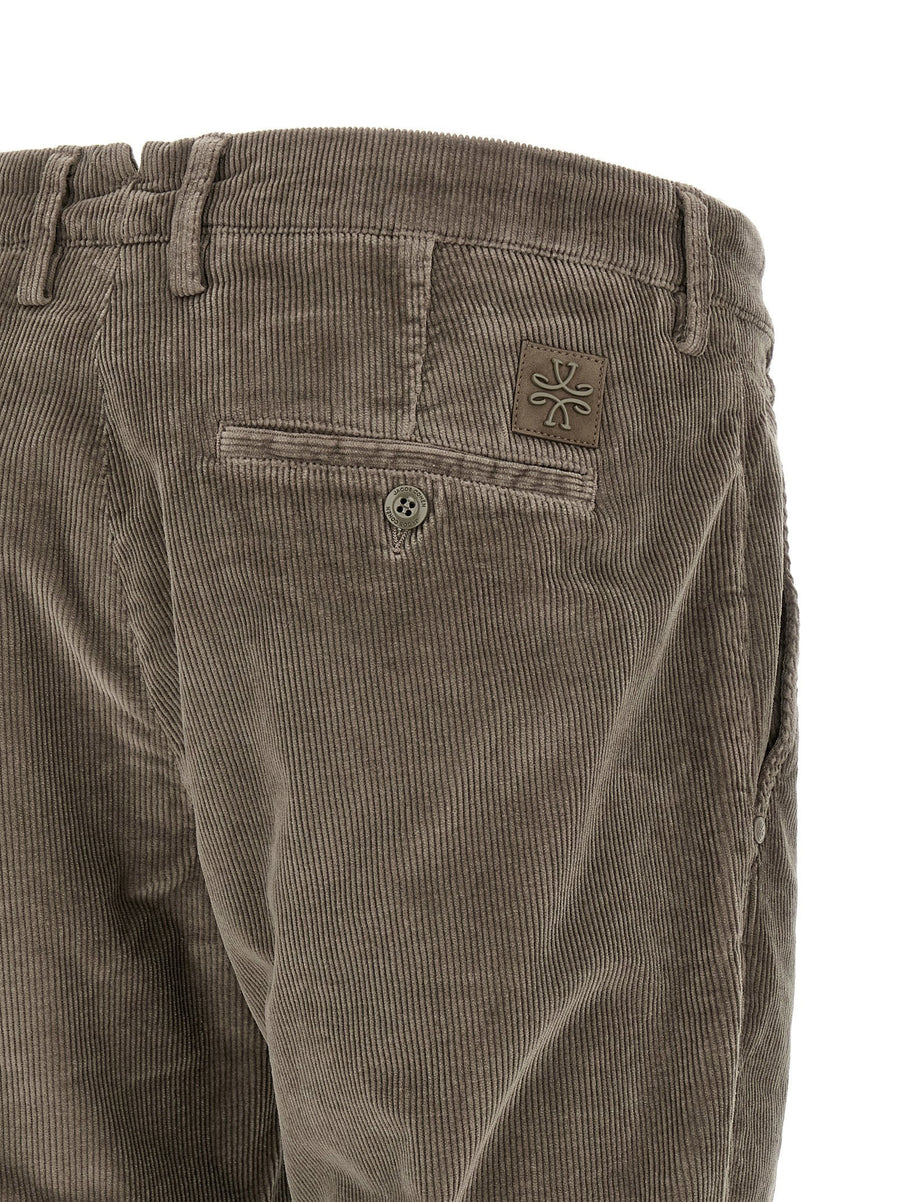 Jacob Cohen Bobby Slim Fit Gray Cotton Corduroy Trousers