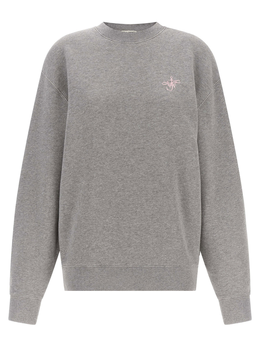 J.W. Anderson Ribbon Anchor Sweatshirt in Gray 100 Percent Cotton Relaxed Fit