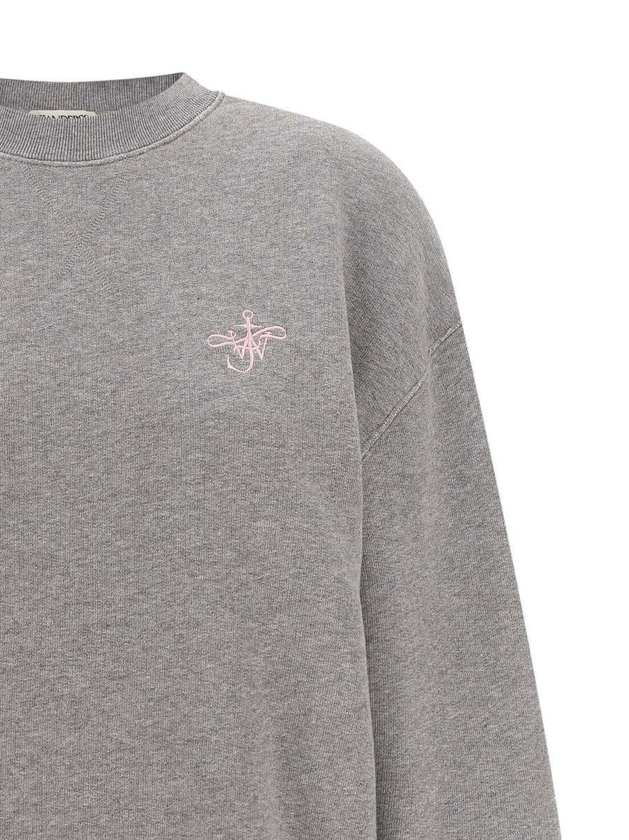 J.W. Anderson Ribbon Anchor Sweatshirt in Gray 100 Percent Cotton Relaxed Fit