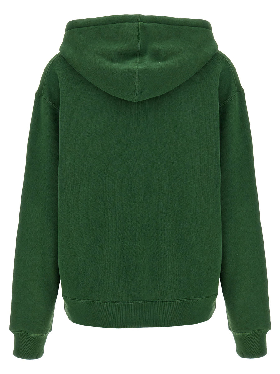 J.W. Anderson Printed Hoodie For Women In Green With Brushed Cotton Zip Front For Effortless Layering