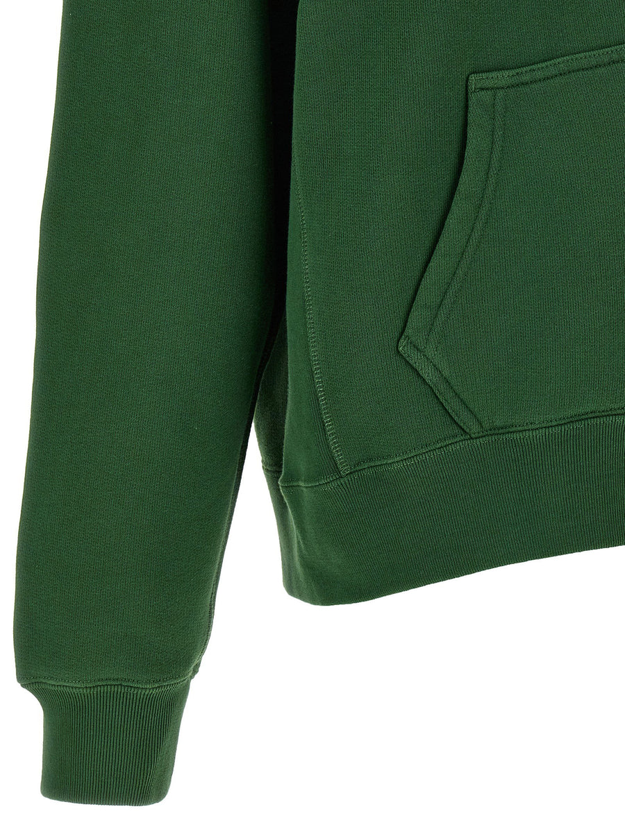 J.W. Anderson Printed Hoodie For Women In Green With Brushed Cotton Zip Front For Effortless Layering