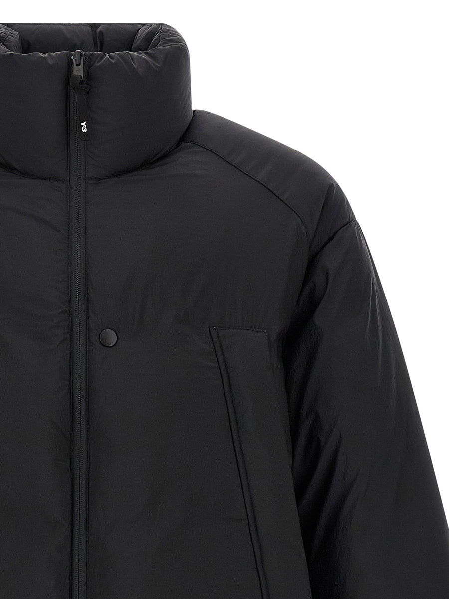 Y-3 Black Men Puffer Down Jacket Nylon Shell Premium