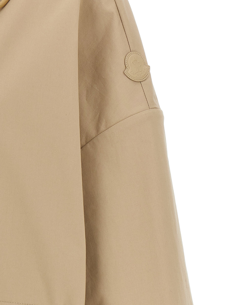 Moncler Gaillon Parka For Women Premium Three Layer Cotton Weatherproof Beige Oversized Fit Travel Ready