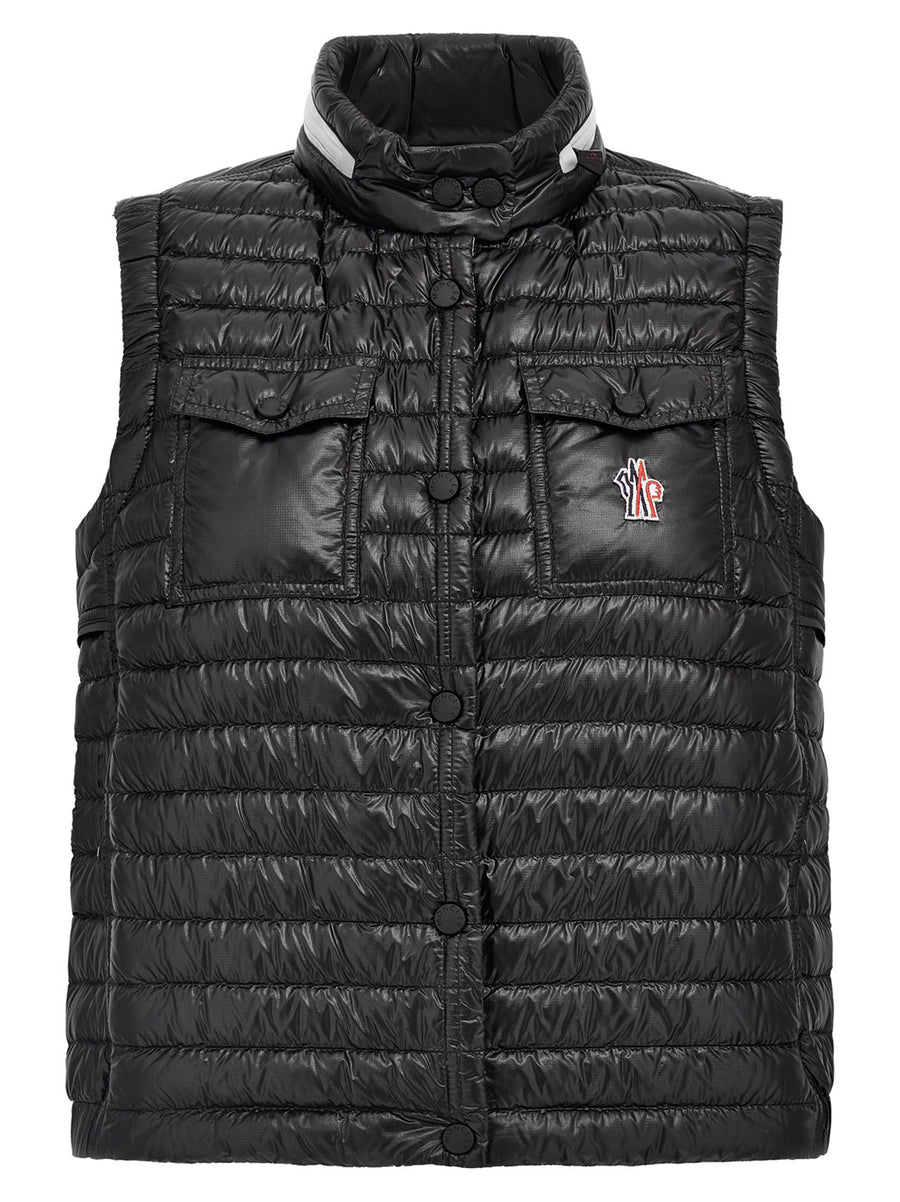 Moncler Grenoble Gumiane Vest For Women With Premium Feather Padding And Technical Fabric Layering